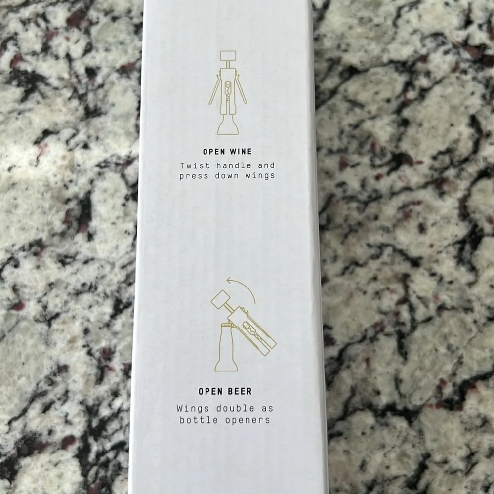 NIB Rabbit Crate&Barrel Wing Corkscrew Navy/Gold